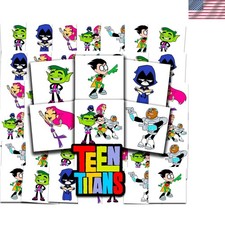 Multicolor Teen Titans Temporary Tattoos Bundle - 72 Fun Tattoos for Kids
