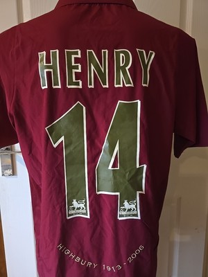 Arsenal Nike 02 Henry On Back- Football Shirt- Highbury 1913