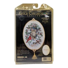 Vtg Dimension Gold Collection Petites Snowed in Kitten Cross Stitch 8627 Petites
