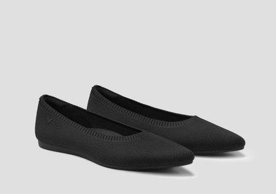 Pointed-Toe Ballet Flats (Aria 5°) BLACK