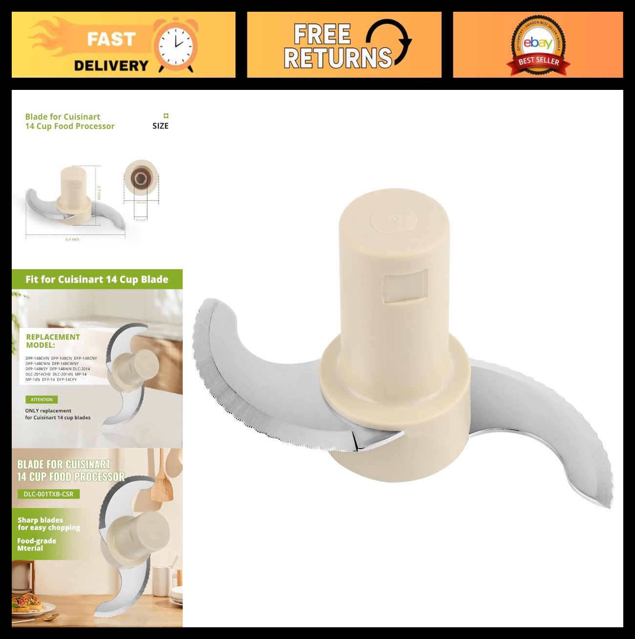 Replacement Blade for 14 Cup Food Processor - Fits DLC-2014, DFP-14 Models