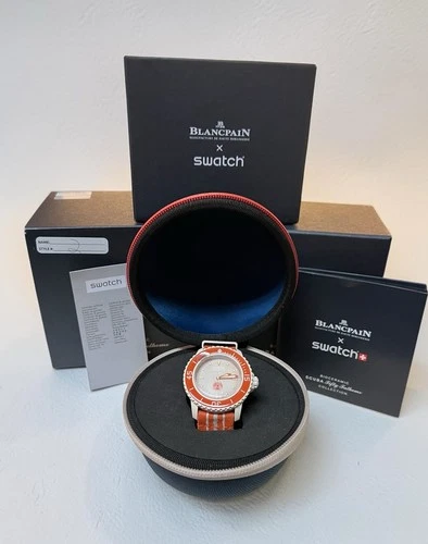Blancpain X Swatch Arctic Ocean Scuba Fifty Fathoms Automatic Watch NIB 42mm