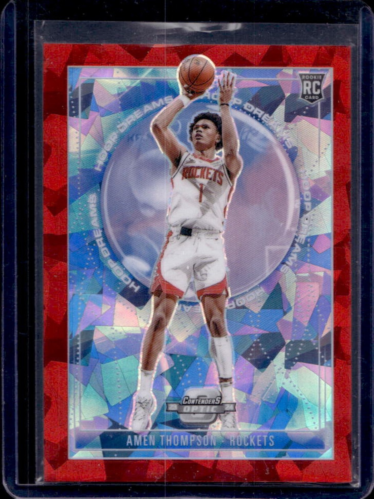 2023-24 Contenders Optic Amen Thompson Hoop Dreams RC Red Cracked Ice #47/175