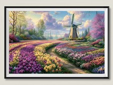 Tulip Fields with Windmill - Chart Counted Cr...