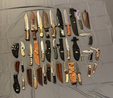 Lot of 26 Hunting & Bowie Knives - Winchester, Mossy Oak, Camillus - With Sheath