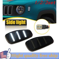 24x Smoked White Led Side Marker Lights Fender Lamps For 2015-up Jeep Renegade