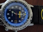 Vintage Timex Men Reef Gear Indiglo Alarm Date Black Leather Quartz Watch 7 3/4"