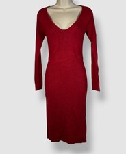 Guess Women's Red Rhinestone Chain Cut-Out Sweater Dress Size M