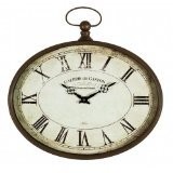 Vintage Style Oval French Wall Clock Galerie du Gaston Black, Brown
