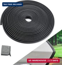 32.8ft 10m Car Door Edge Guards Black - Rubber, No Glue, U-Shaped, Built-in Me