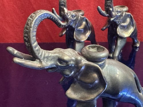 Rare Vintage 925 Silver (weighted) Nine Elephants menorah made in Israel - Picture 12 of 14