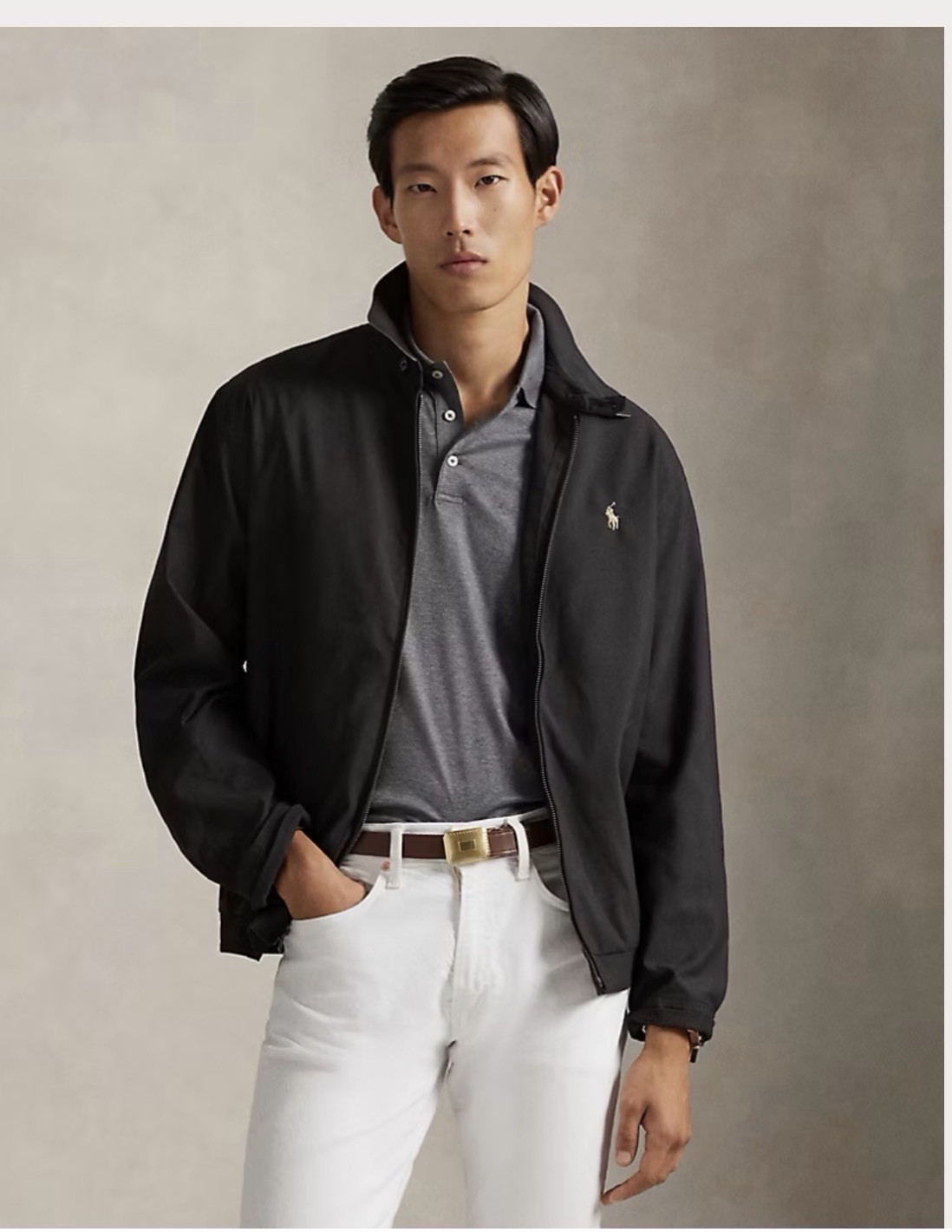Polo Ralph Lauren Bi Swing Herrington Jacket Mens Large Black Plaid Lined #B13-8