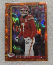 2025 Topps Chrome Orange Lava Refractor /25 Harrison Butker NFL Chiefs