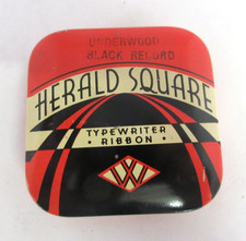 VINTAGE ADVERTISING HERALD SQUARE   TYPEWRITER RIBBON   TIN FULL  1154 thumbnail