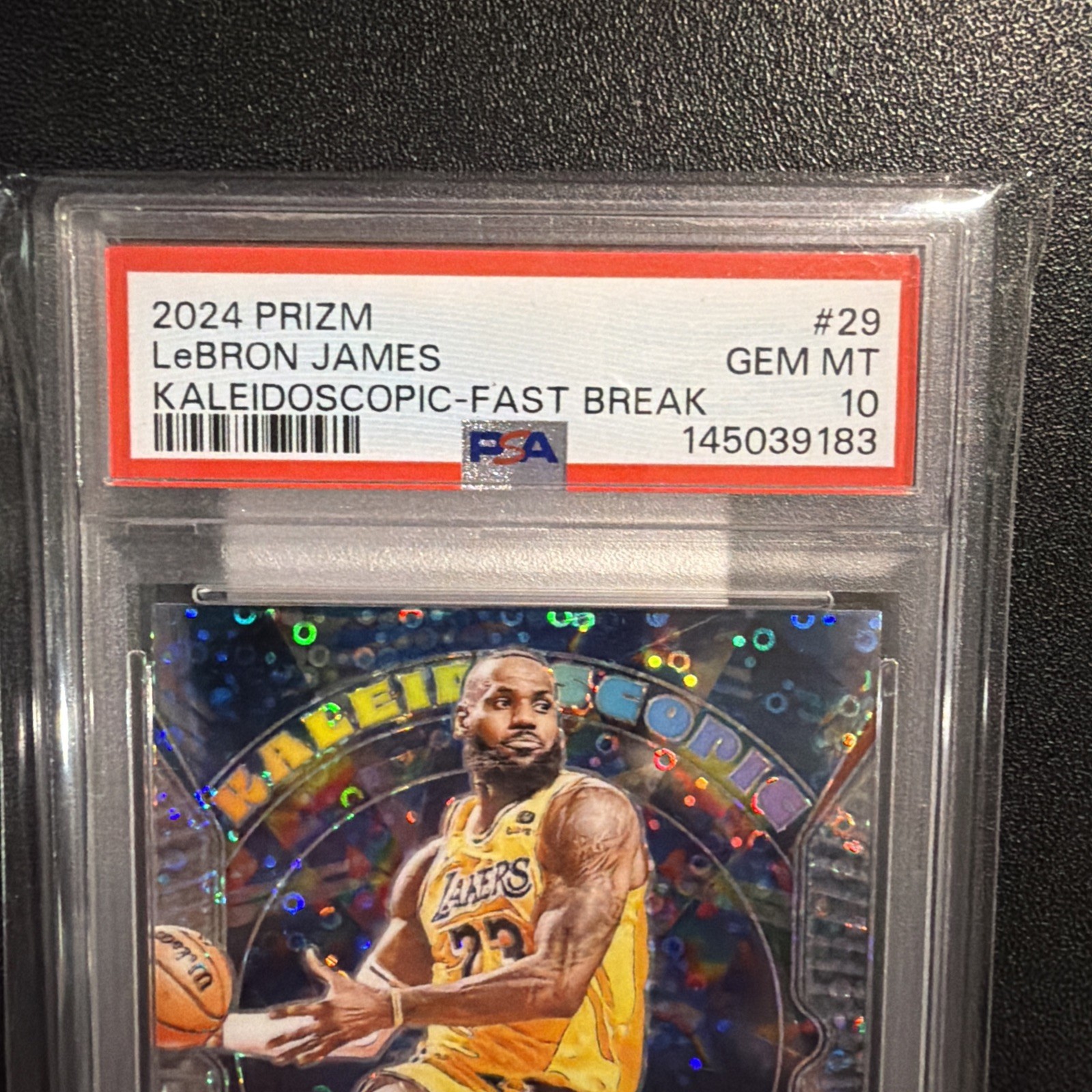 (PSA 10) 2024-25 Panini Prizm Lebron James #29 Kaleidoscopic Fast Break GEM MINT view 4