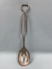 Vintage Slotted Metal Spoon With Bottle Opener On One End Cameo Canned Goods The