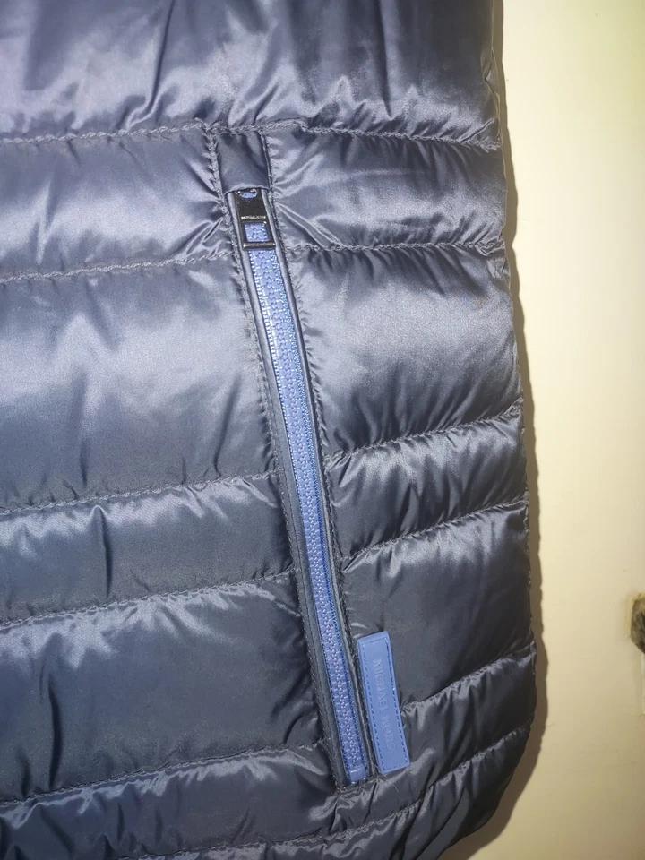 Chaleco acolchado Michael Kors para hombre XXL cremallera completa ligero plumón poliéster azul marino Foto 3 de 4