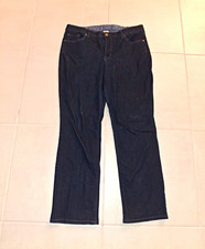 Faded Glory Women's Straight Jeans Dark Wash Black Denim Stretch 5-Pocket 18W