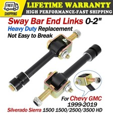 2pcs Sway Bar End Links Stabilizer Bar Links 0-2 inch Lift For 99-19 Chevy GMC