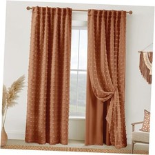 Boho Blackout Curtains for Bedroom 84 Inch 50"W x 84"L Pack of 2 Terracotta