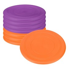 8Pcs 7 Inch Flying Disc Soft Silicone Sports Playing Disk Purple/Orange 