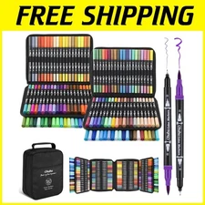 Brush & Fineliner Coloring Pens - 0.4mm Tip - 160 Pack