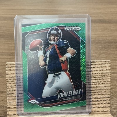 2025 Panini Prizm Black John Elway Denver Broncos Green Shimmer Prizm 5/7