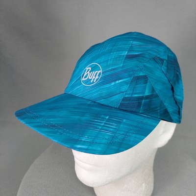 Buff Pro Run Cap Hat Strap Back Blue Lightweight Bike Run Reflective Mesh UPF 50