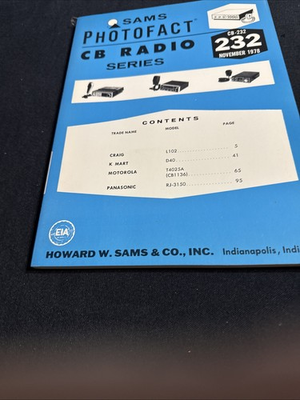 #ad SAMS Photofact CB Radio Series Manual CB 232 November 1978 $5.99
