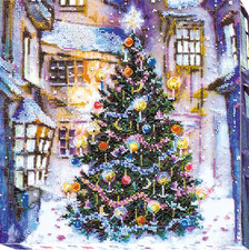 Bead Embroidery Kit "Holliday under the windows" Stitching Handmade Beadwork