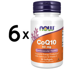 6 x NOW Foods CoQ10 with Selenium & Vitamin E, 50mg - 50 (233,17 EUR/kg)