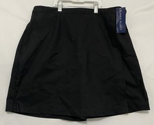 Karen Scott Skort Womens Size 16 Black A-Line Wrap Look Pockets NWT