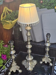 Antique Heavy Brass Art Deco Table Lamp does not include bulb and shade
