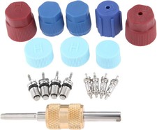 17Pcs Air Conditioning Valve Core Kit Schrader Valve Cores Accessories A/C R12 R