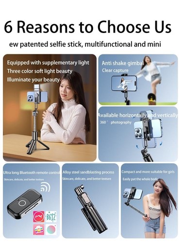 Wireless Remote Control Portable Mobile Phone Selfie Stick Tripod, Aluminum A... - Picture 6 of 7