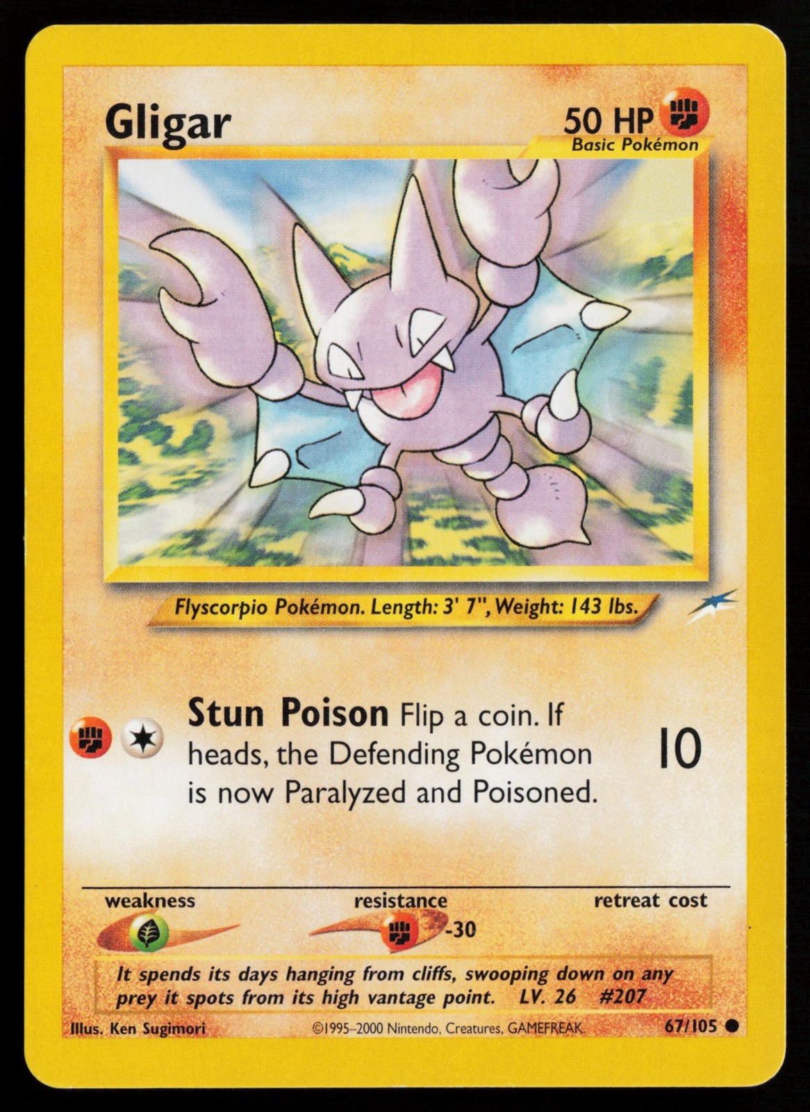 Gligar 67/105 Common Neo Destiny Pokemon Lightly Played