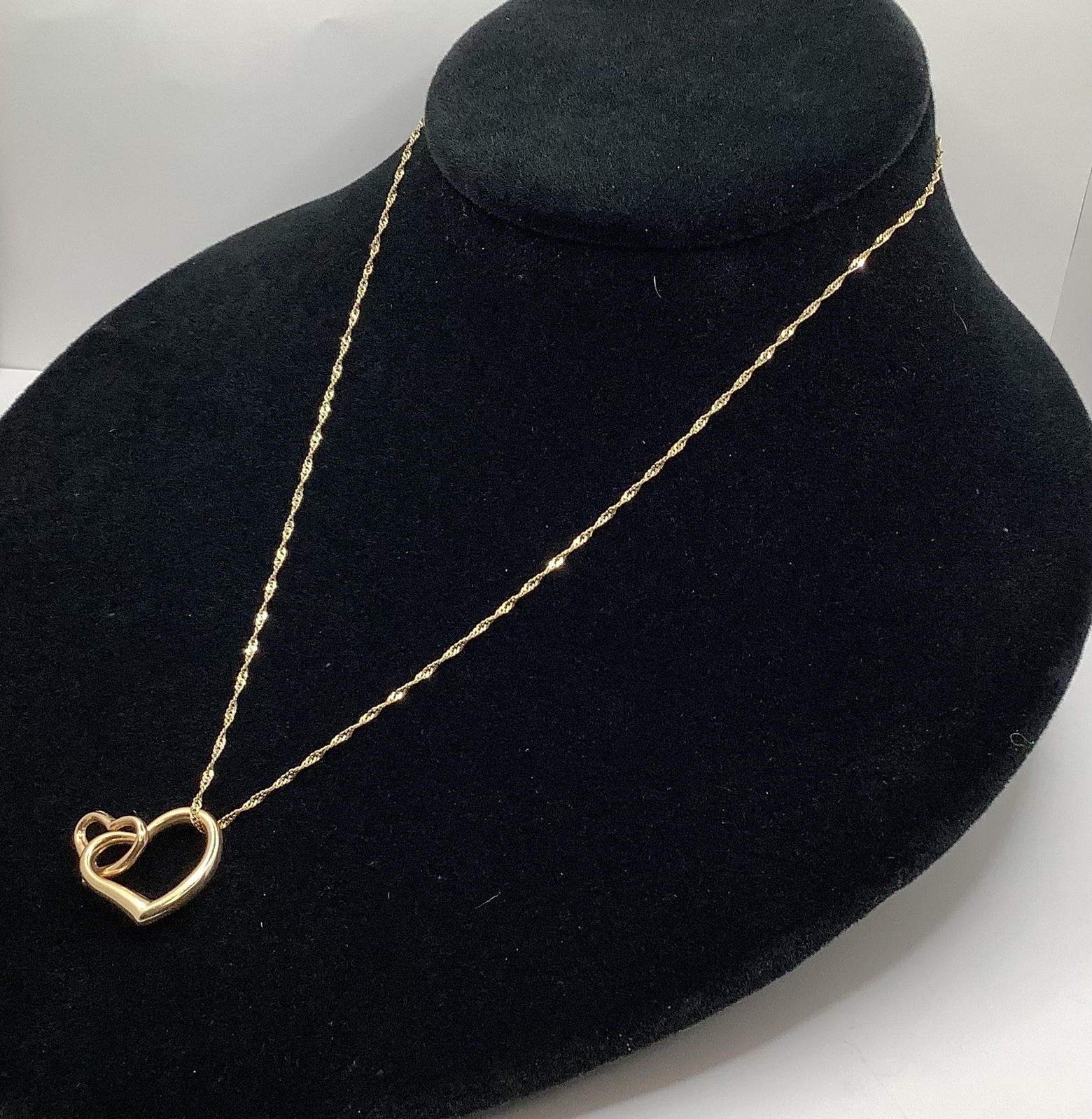 Signed OR 14K  Interlocking Puffy Double Heart Dr… - image 7