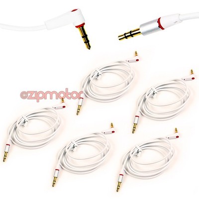5X 4FT 3.5MM AUX L M/M AUDIO CABLE CORD WHITE FOR LG OPTIMUS G2 HTC ONE MOTO X G
