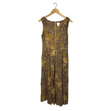 Leopard Print Floral Maxi Dress  100 Rayon  Animal Floral Print  Size Medium