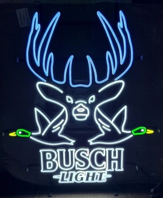 NEW Busch Light Beer Deer Duck Hunting LED Lighted Bar Faux Neon Sign