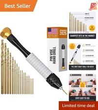 Jewelry Pin Vise Hand Drill Kit Micro Drill Bits for Resin Wood Plastic