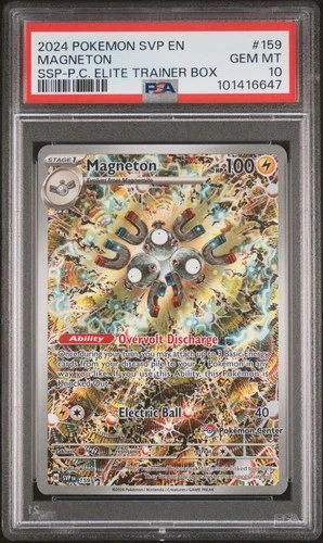 2024 POKEMON SVP SURGING SPARKS POKEMON CENTER ETB PROMO #159 MAGNETON PSA 10