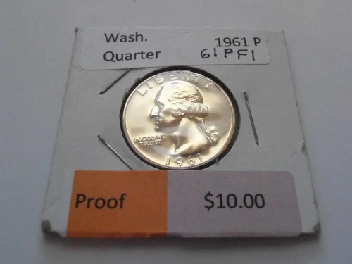 1961 P Washington Silver PROOF Quarter,  (61PF1)