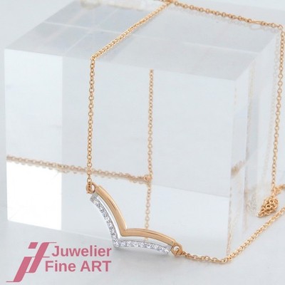 FHT - Collier - 15 Brillanten (Diamant) ges. 0,11ct - 14K/585 Gold - NEU