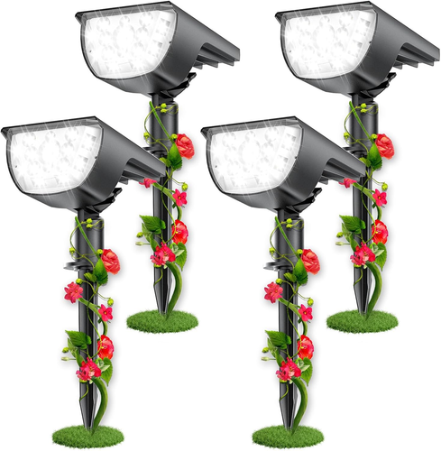 Faretti Solari Da Esterno, 33LED Luci Solari Da Giardino Lampade Da Giardino 3 M - Foto 11 di 12