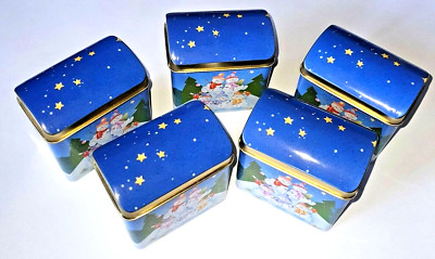5x kleine Metalldosen Weihnachtsdose Keksdose Gebäckdose Advent Plätzchendose