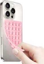 Silicone Suction Cup Phone Case Mount Double Sided, Double-Sided, Light Pink