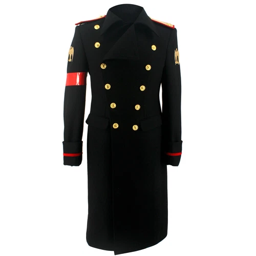 Michael  Rare Black Woolen Military Retro England Overcoat Jacket - product listing photo