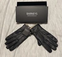 Barneys Originals Touch Screen Mens Leather Gloves Black Leather New With Box