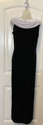 Black Velvet Dress White Swag Collar 